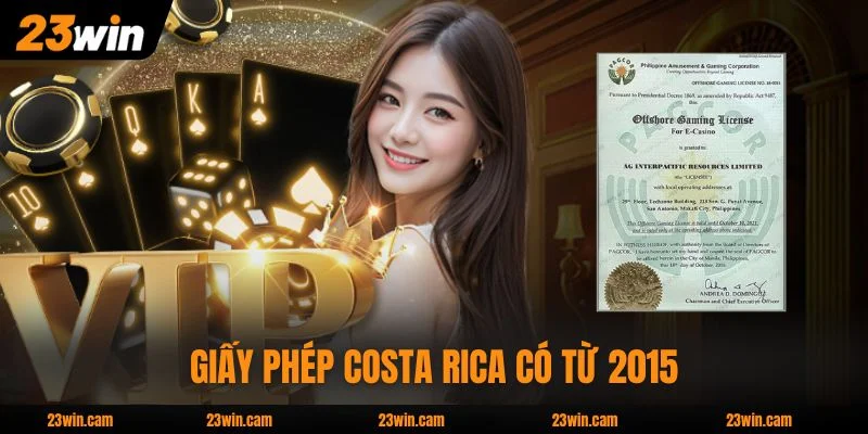 23WIN noteb 🎖️ Nhà Cái 23WIN.COM Hàng Đầu Châu Á 2026 12 Giấy phép Costa Rica của thương hiệu 23WIN có từ từ 2015
